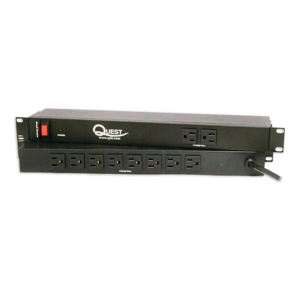 Regleta de alimentación PDU de red para servidor de montaje en rack, 8  tomacorrientes, cable de 12 pies, 15A, diseño delgado de metal para montaje  en
